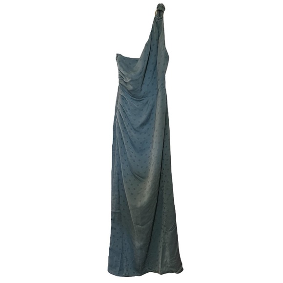 FAVORITE DAUGHTER The Singles Table One Shoulder Column Gown Slate Blue - Picture 3 of 13